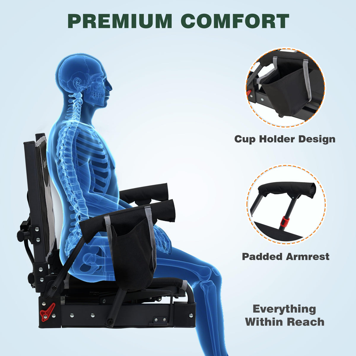 Folding Stadium Seats with Back Support and Cushion L63581