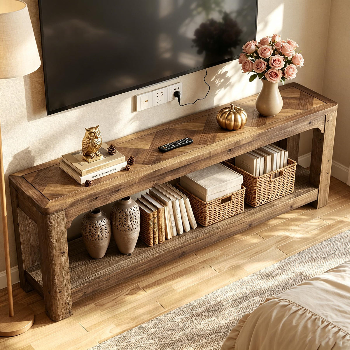63" Solid Wood TV Stand E2974