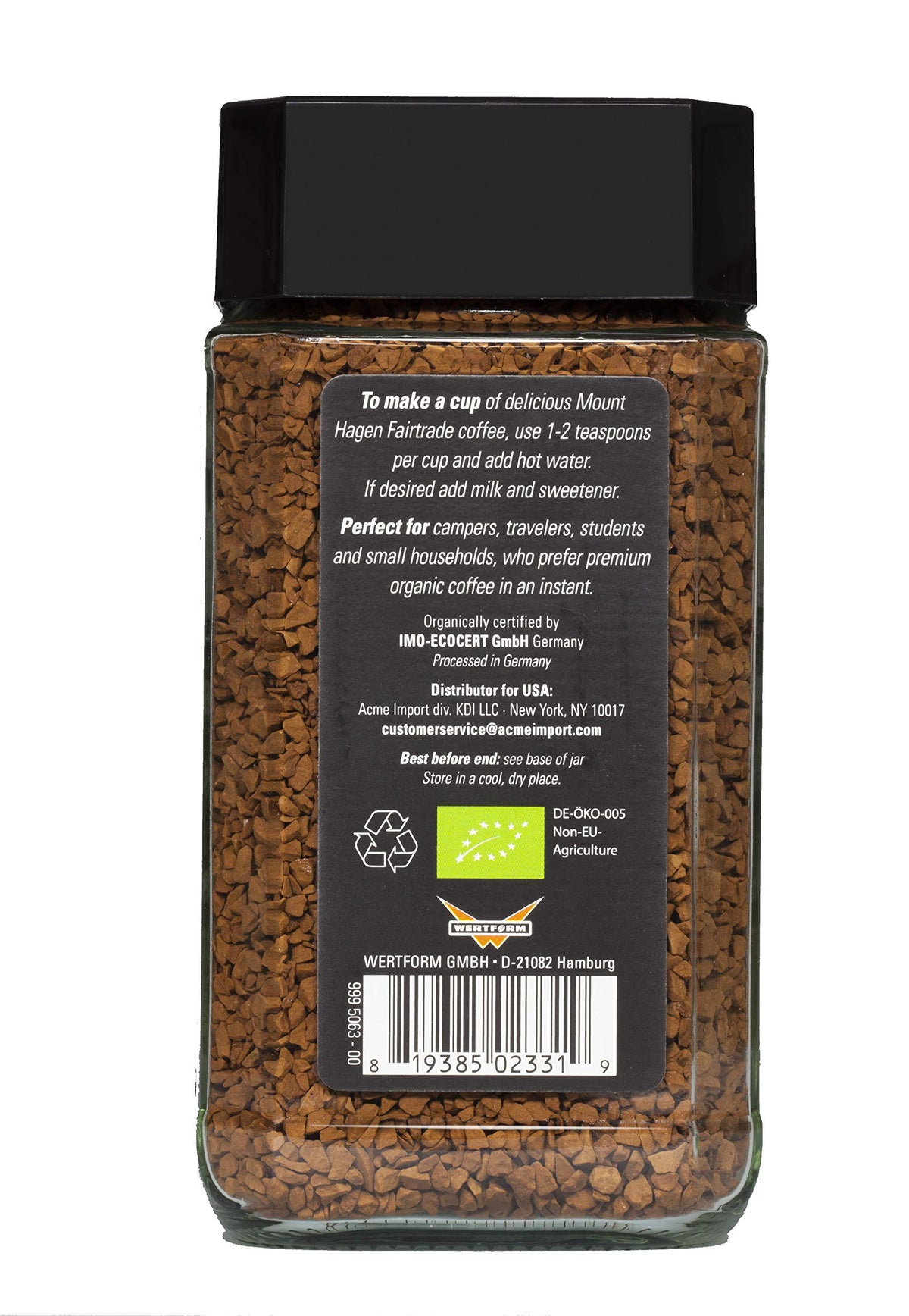 Organic Freeze-Dried Instant Coffee 3.53oz Jar R190190