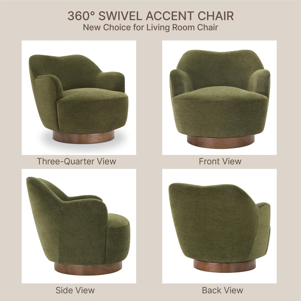 Green Swivel Accent Chair Set of 2 D5239