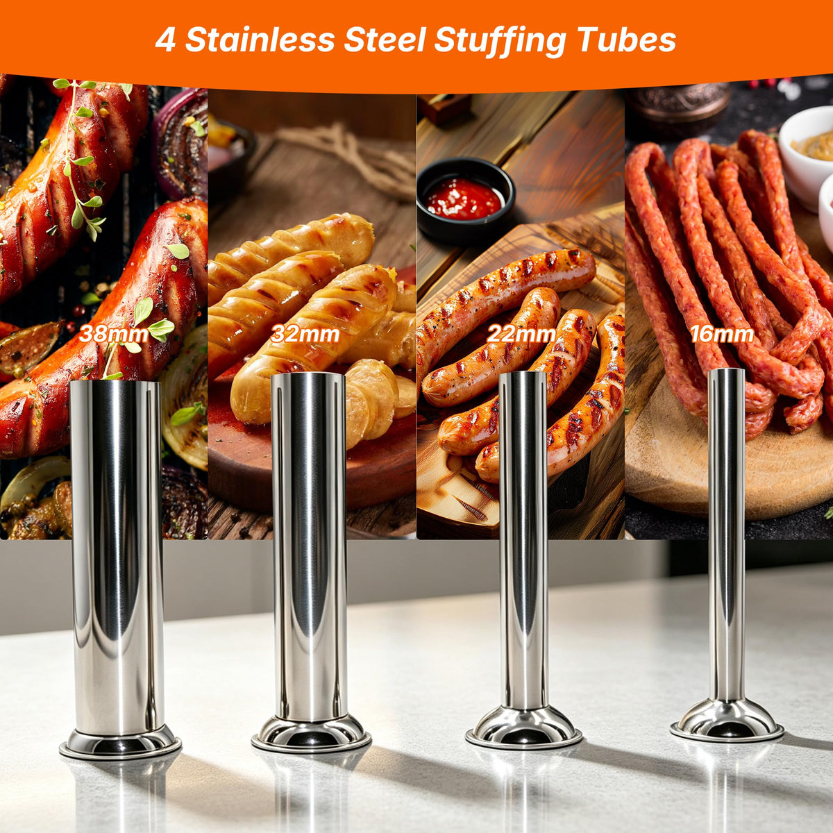 Stainless Steel Vertical Sausage Stuffer 15Lb Y79325