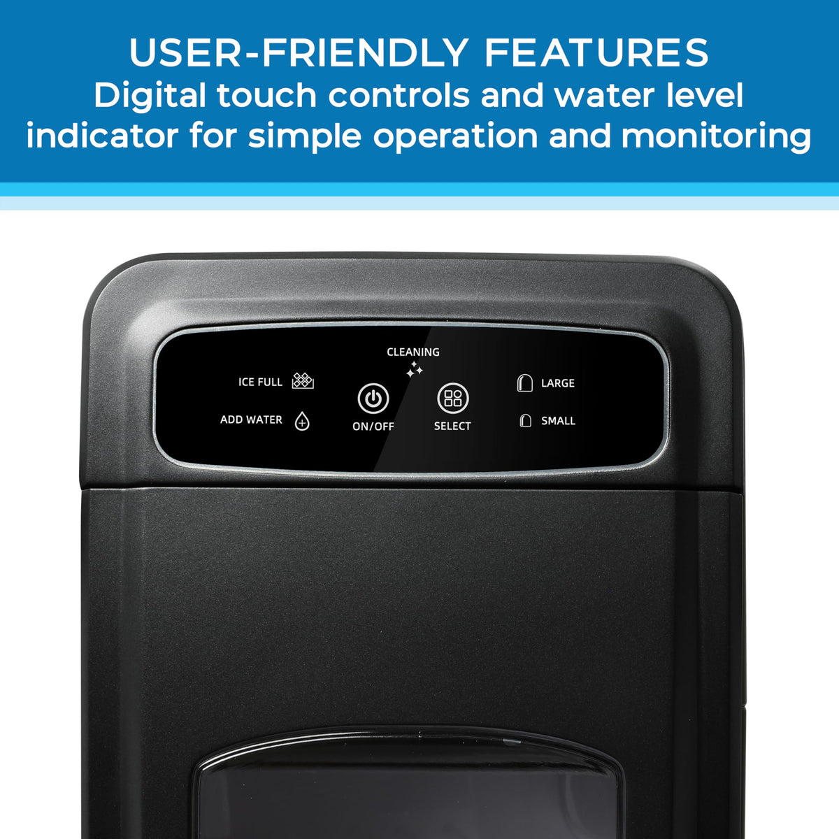 Black Countertop Ice Maker with Scoop S315