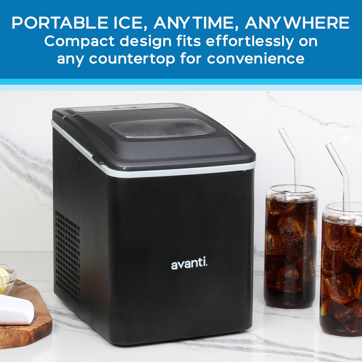 Black Countertop Ice Maker with Scoop S315