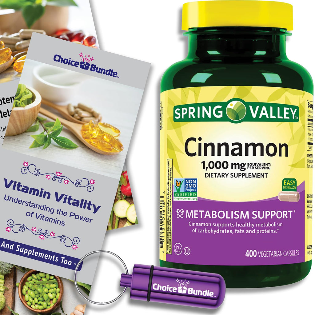 Cinnamon Supplement 1000mg 400 ct Vegetarian Capsules T2595