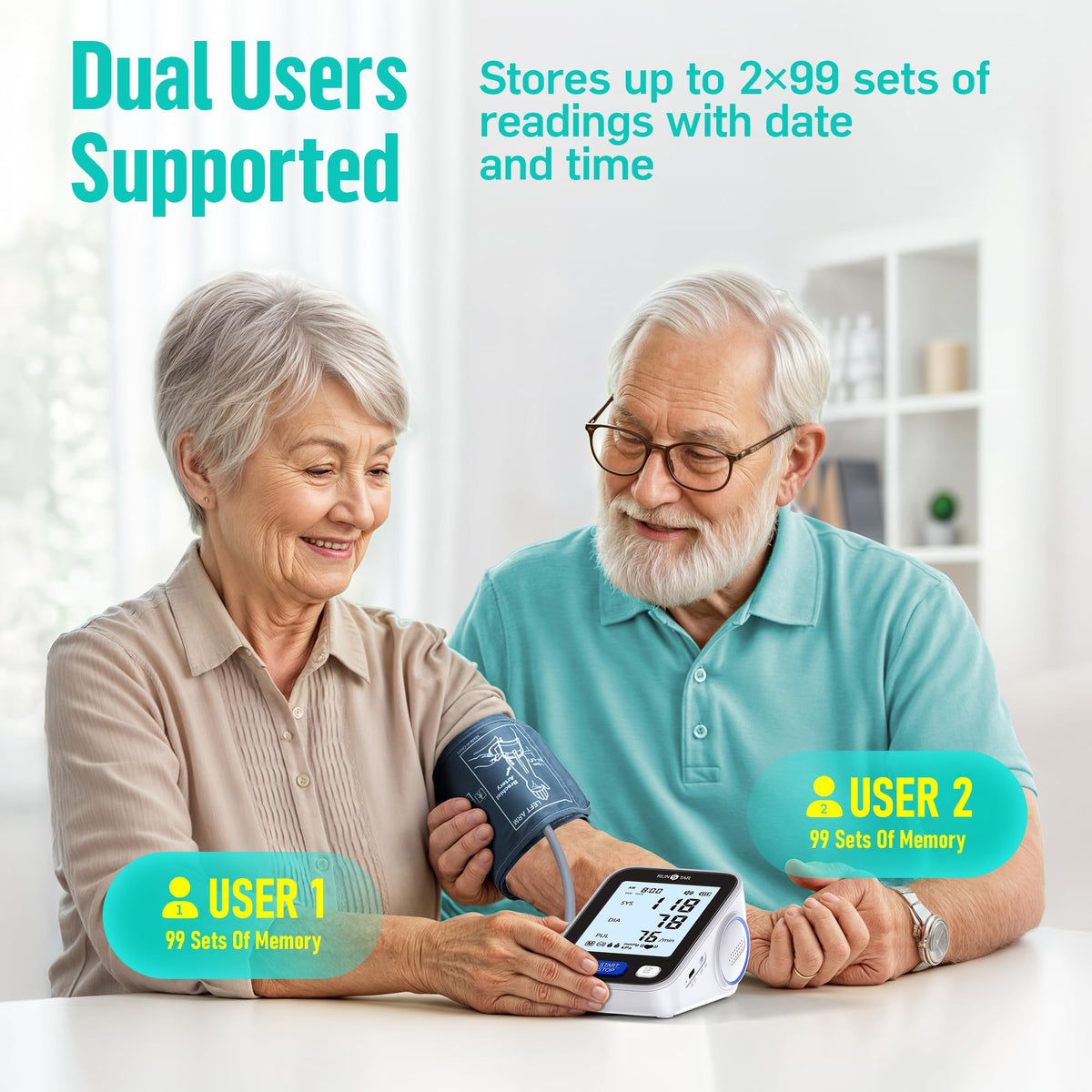 Upper Arm Blood Pressure Monitor with Wide Range Cuff M130153