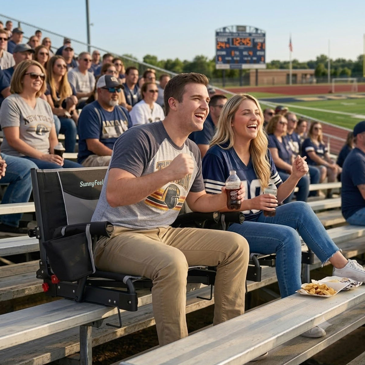 Folding Stadium Seats with Back Support and Cushion L63581