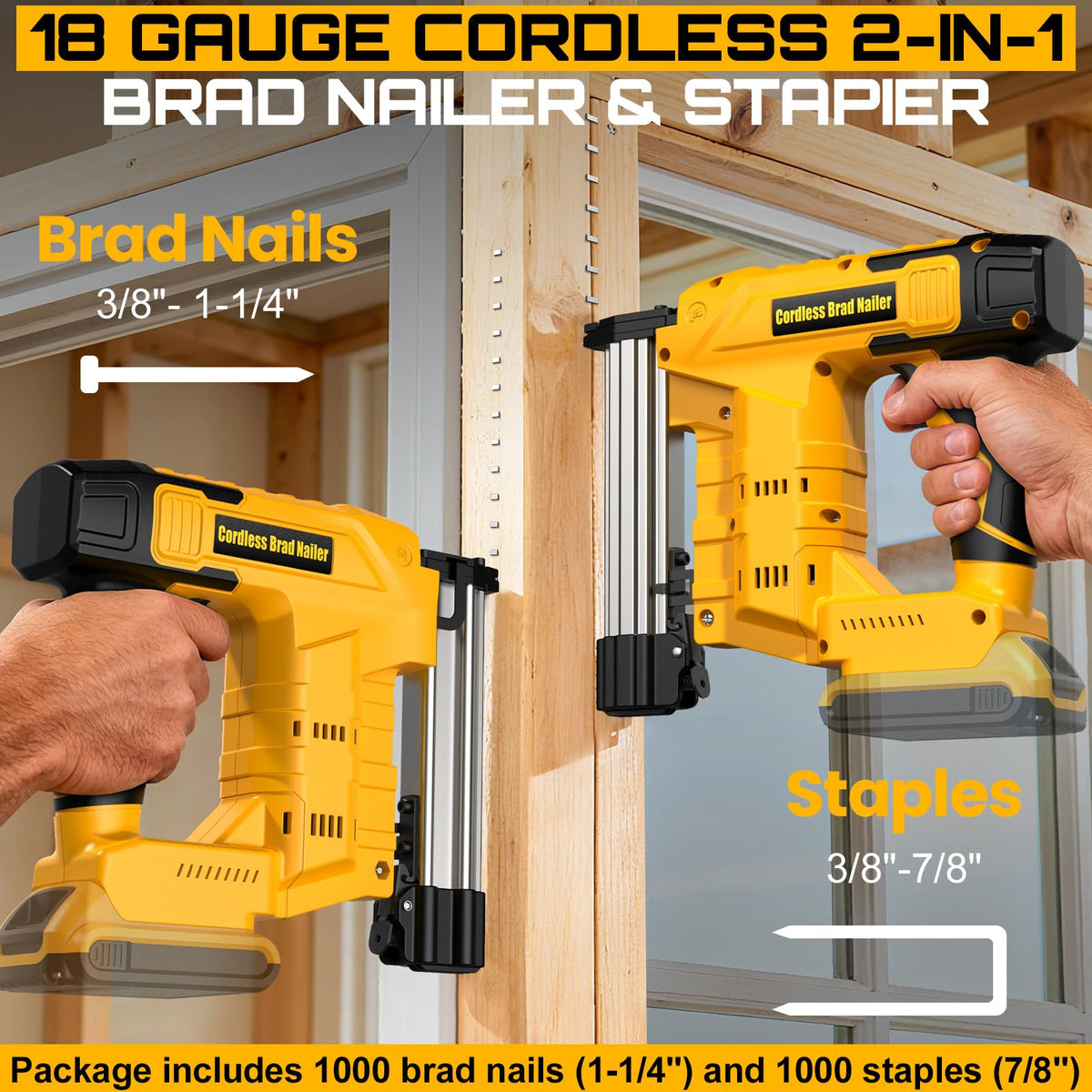 2-in-1 Cordless Brad Nailer & Staple Gun Y681896