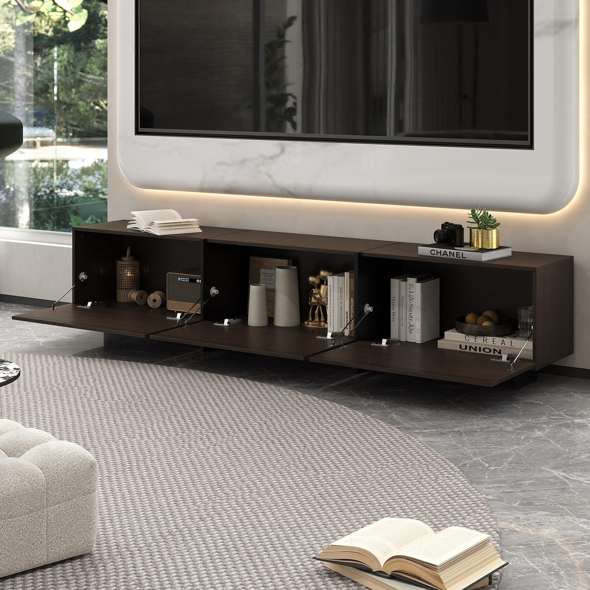 Brown TV Stand with 3 Drawers N63591