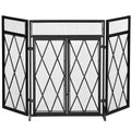 Folding Fireplace Screen Heavy Duty Black E537