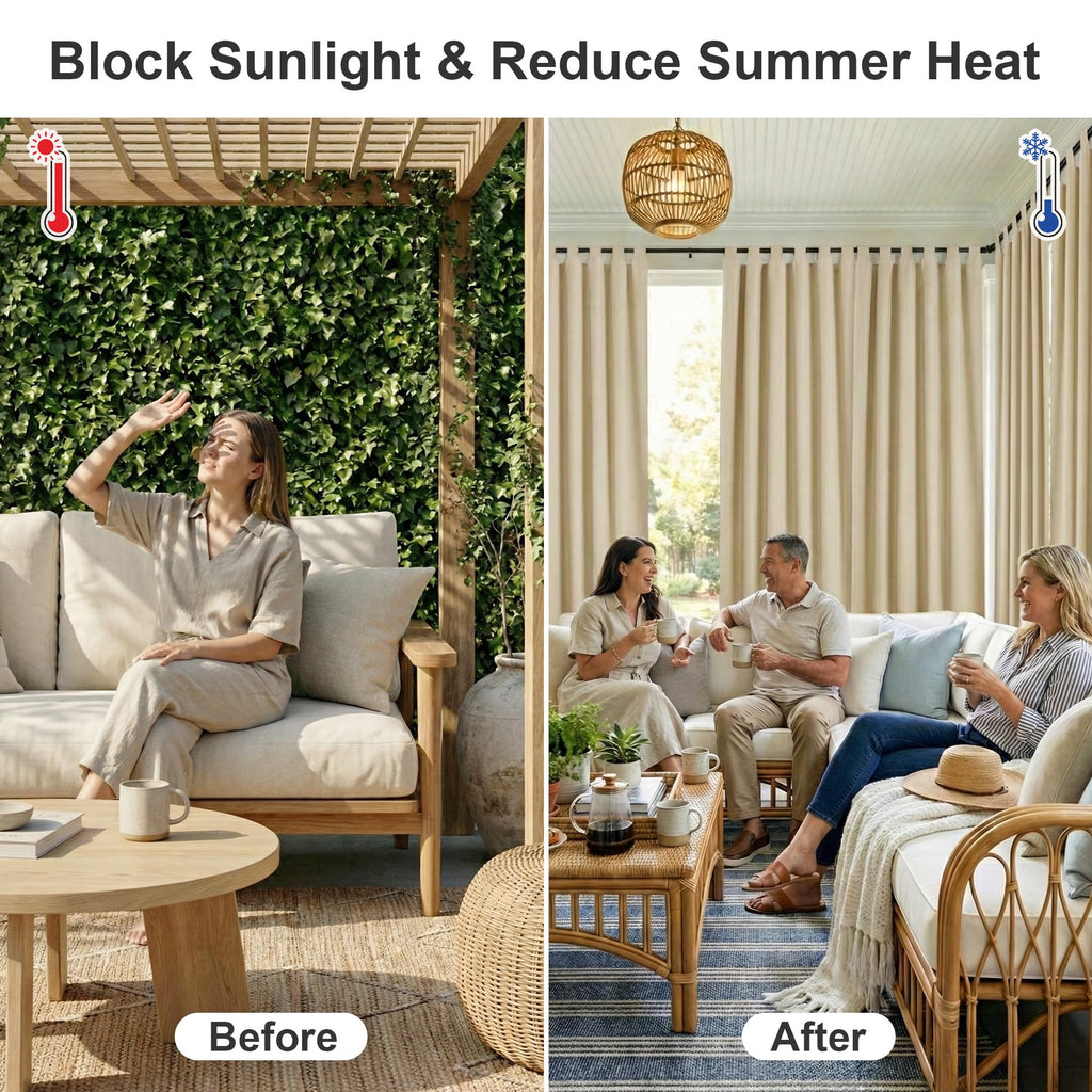 Waterproof Outdoor Curtains 2 Panels N228465