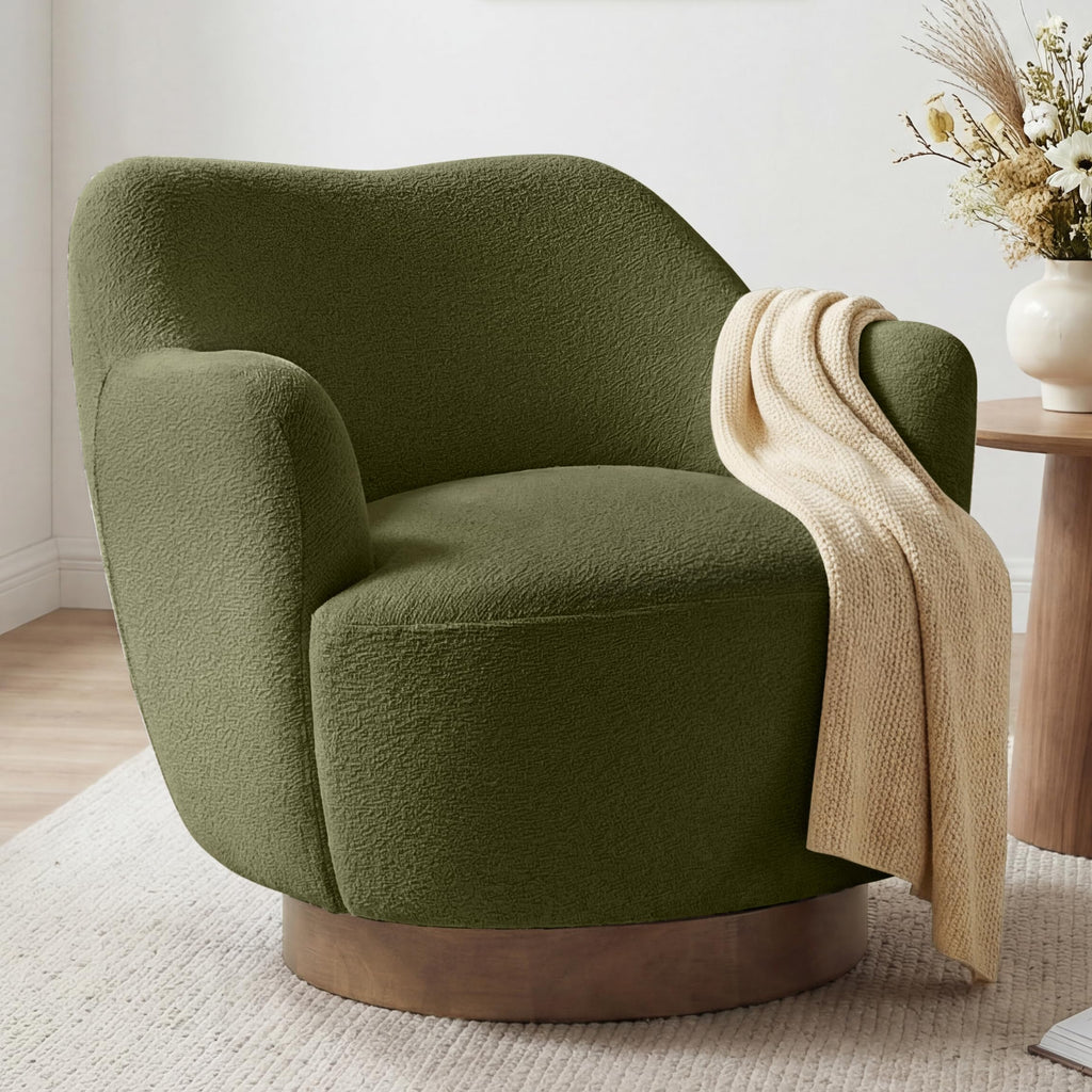 Green Swivel Accent Chair Set of 2 D5239