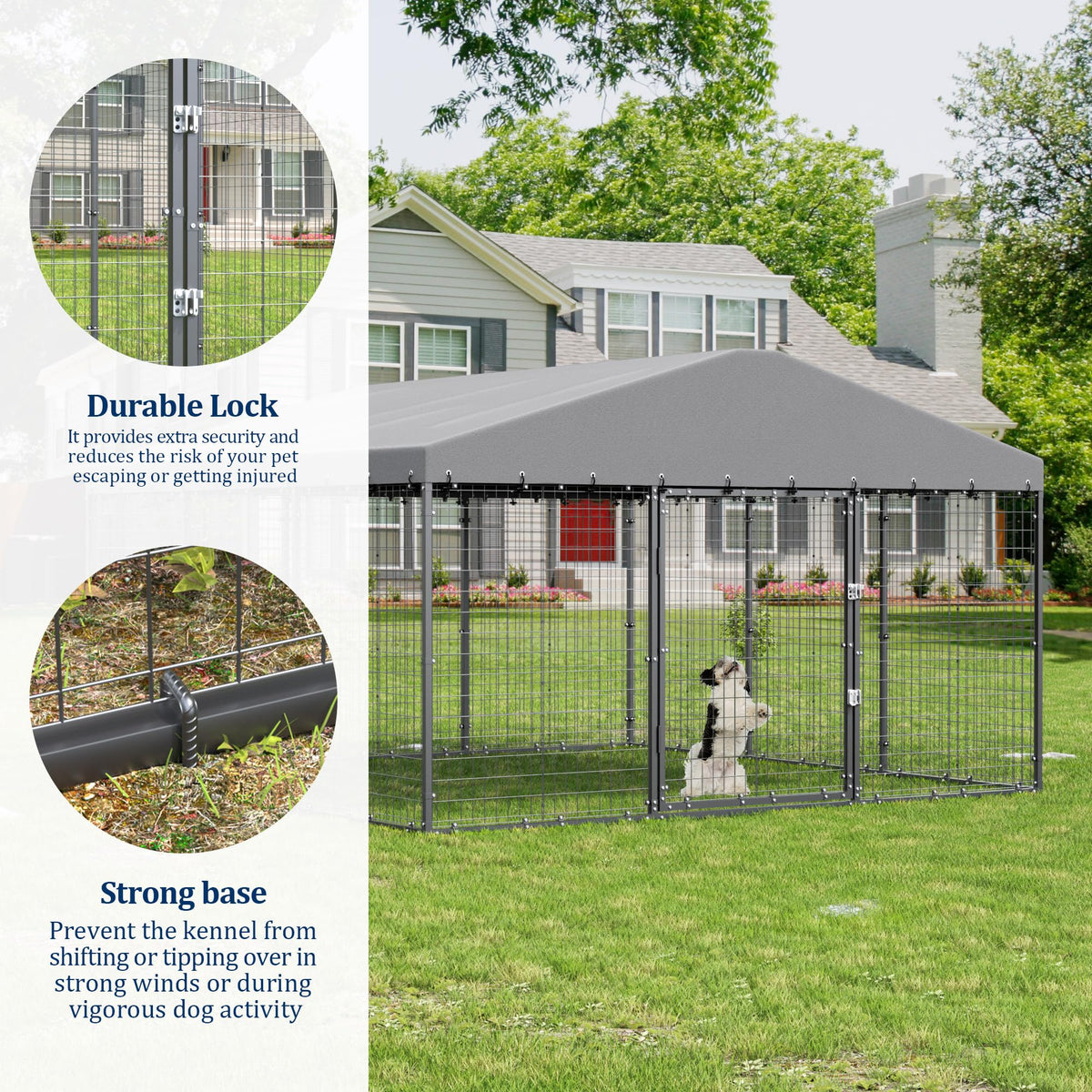 10' x 10' Outdoor Dog Kennel with Roof G677840
