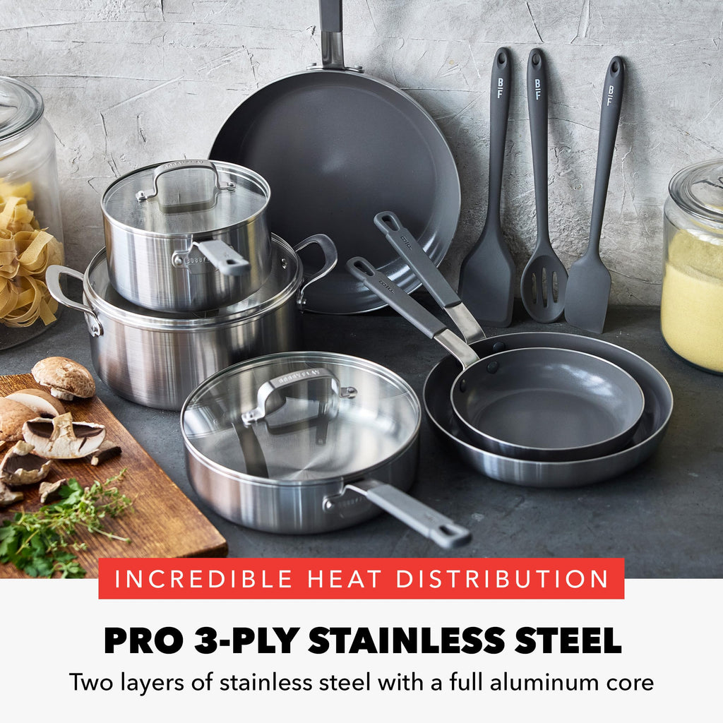 Stainless Steel 12 Piece Nonstick Cookware Set V2174