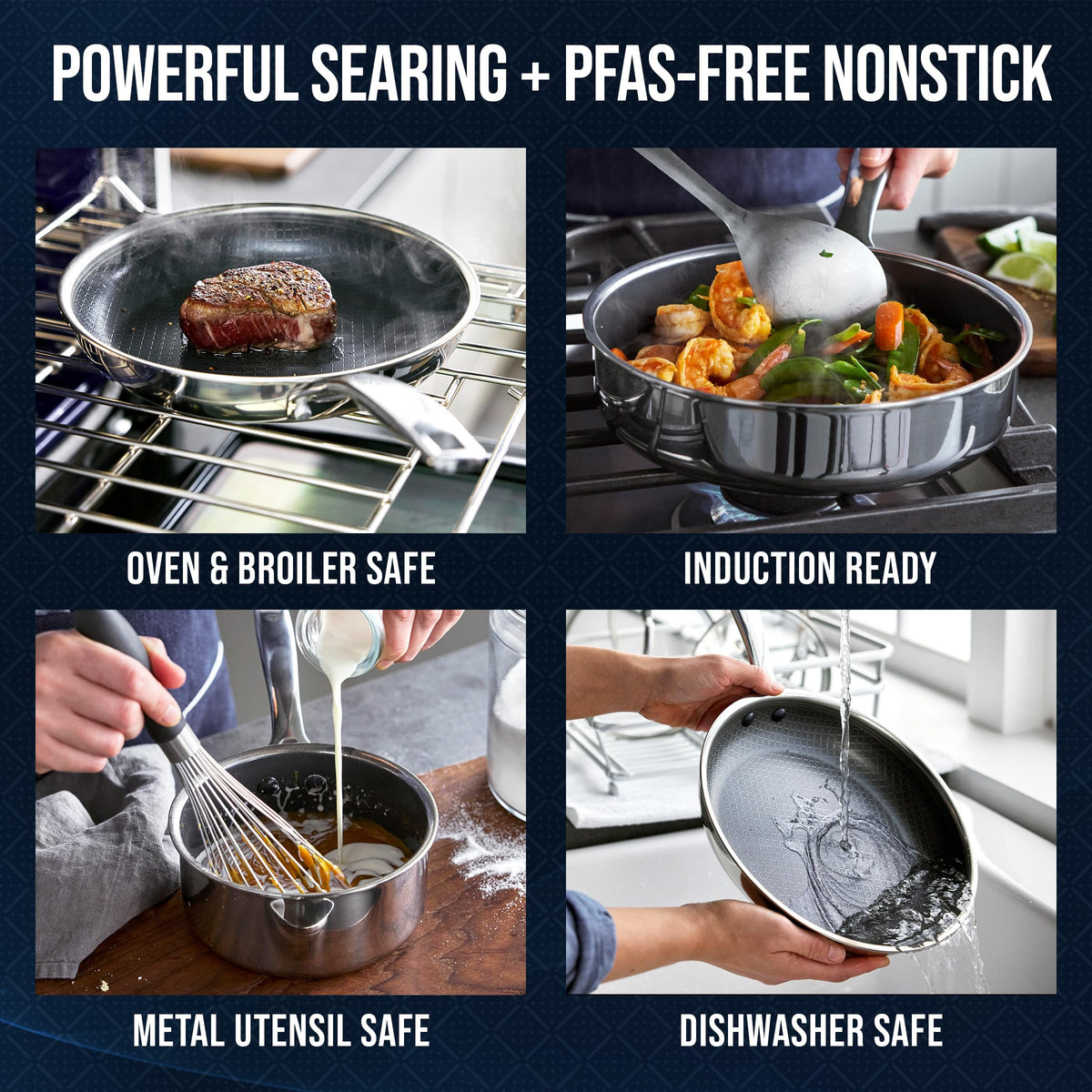16 Piece Nonstick Stainless Steel Cookware Set U351