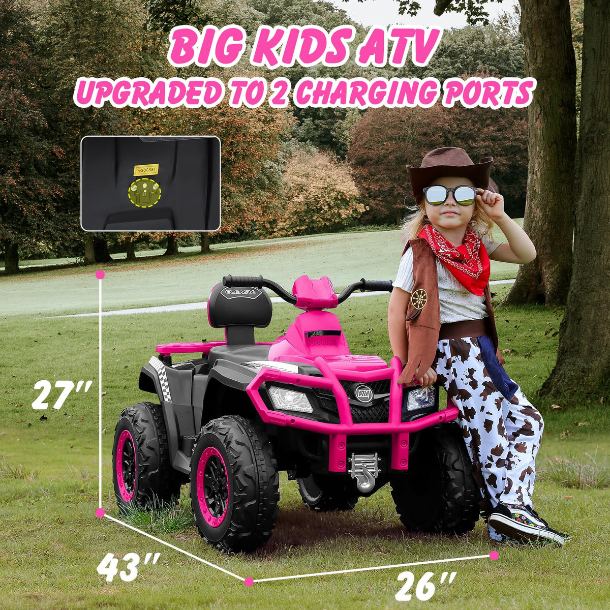 24V 2 Seater 4WD Off-Road Ride on ATV B5665